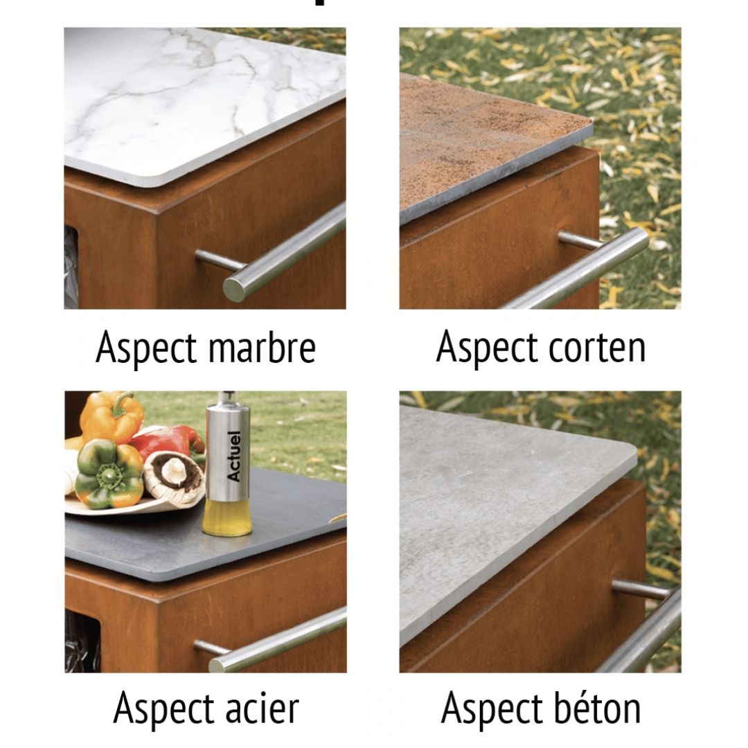 PLANCHA-BRASERO-BARBECUE : MODULEO AVEC FRIGO EXTÉRIEUR