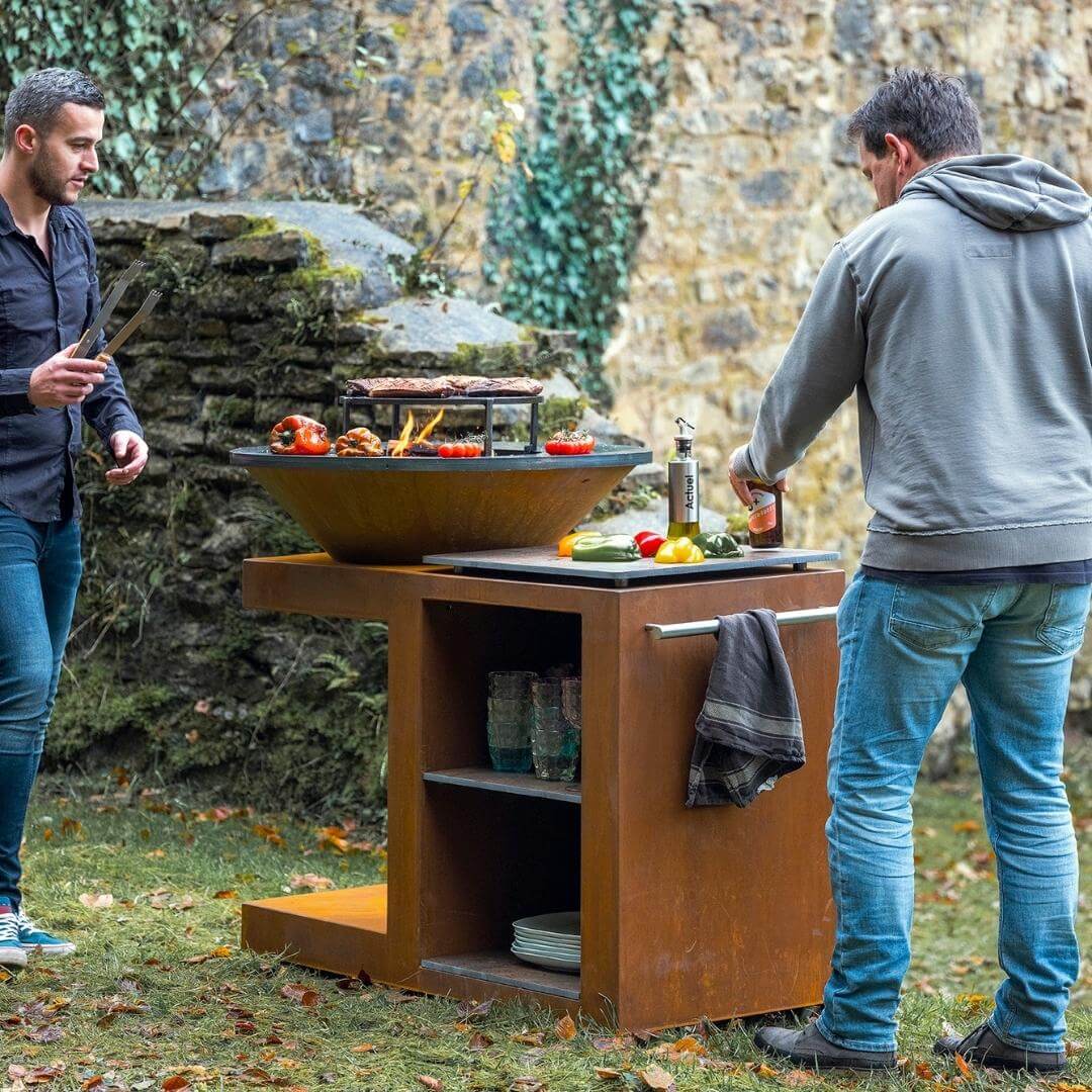 PLANCHA-BRASERO-BARBECUE : MODULEO AVEC ÉTAGÈRES EN CÉRAMIQUE