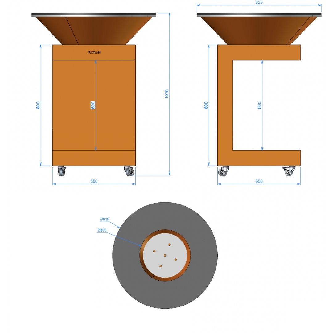 PLANCHA-BRASERO-BARBECUE : C-COOK 825mm