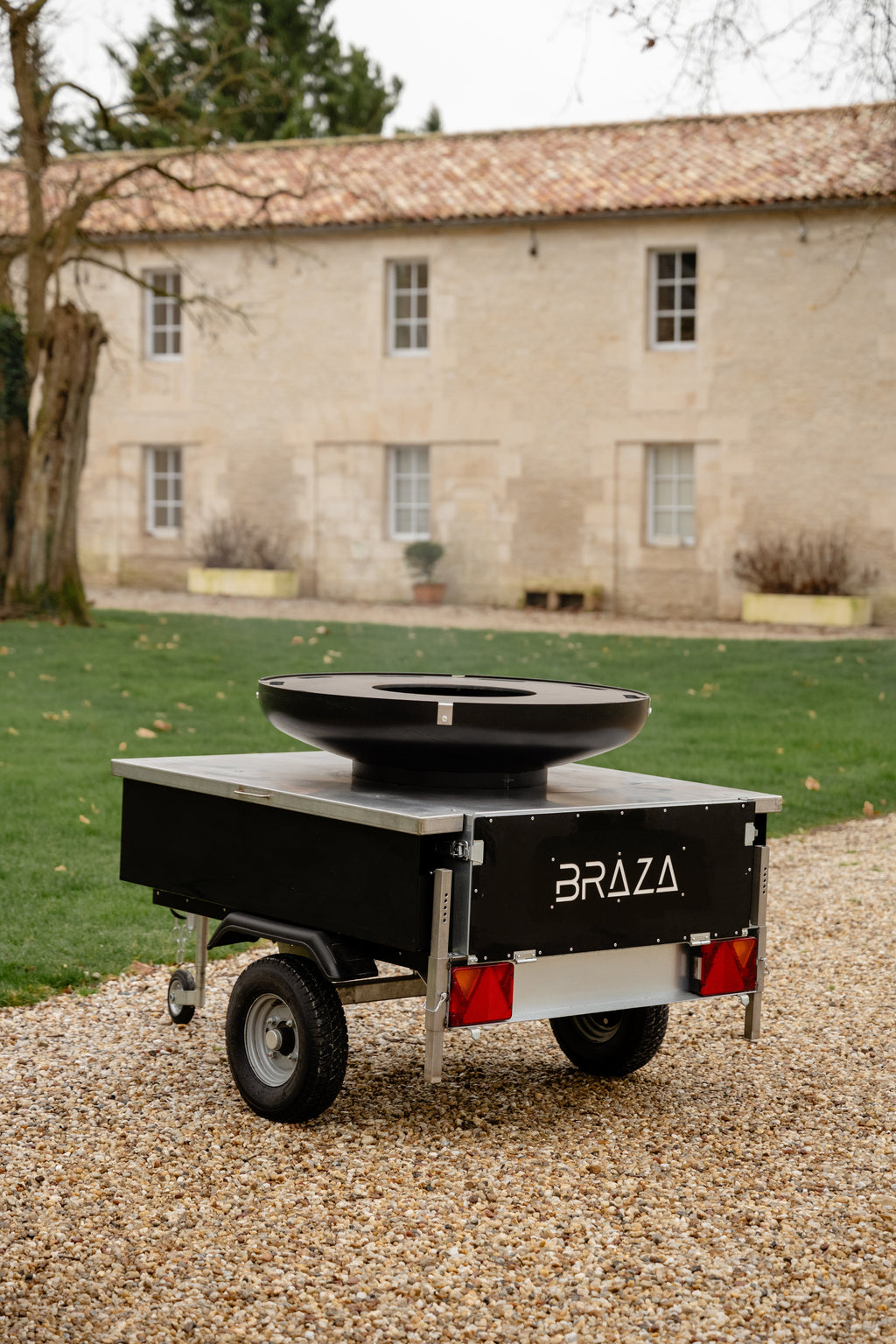 Brasero sur remorque