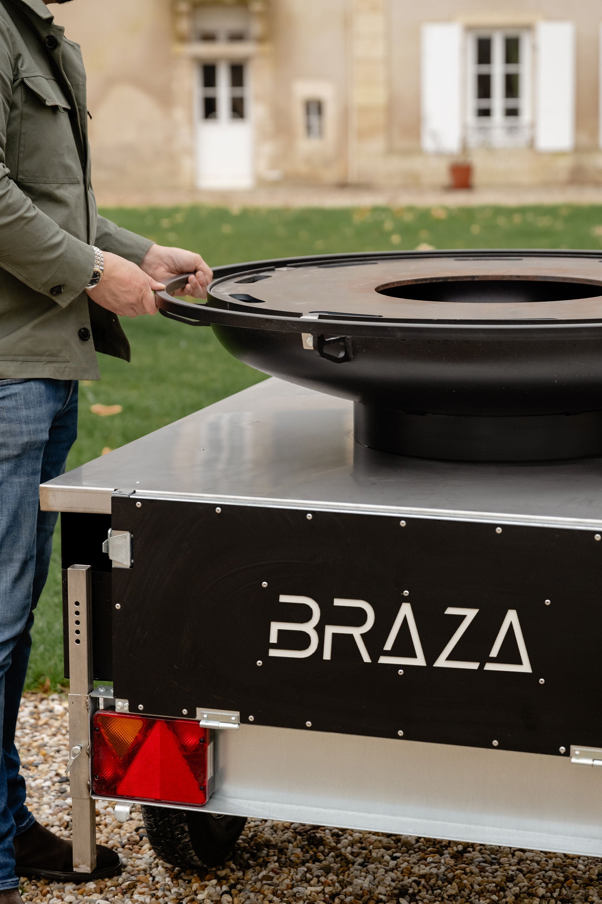 Brasero sur remorque