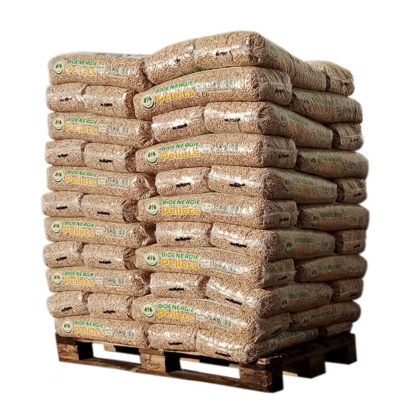 Pellet BIO ENERGIE – Palette de 66 Sacs de 15 KG