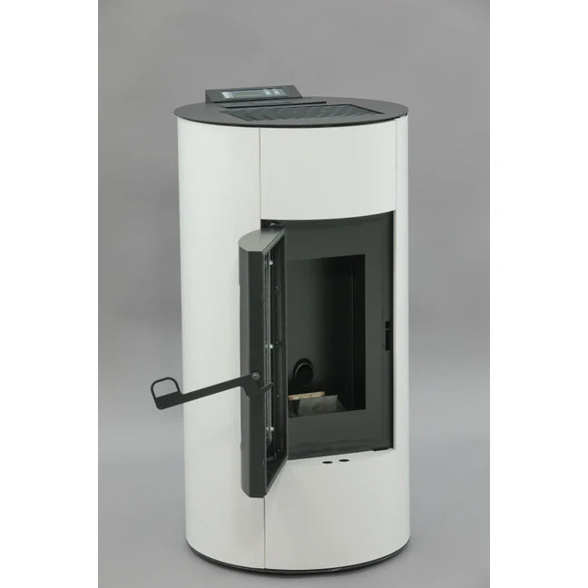 Poêle à Granulés Etanche - EMAFLAM ALBA Blanc - 11.4 kW