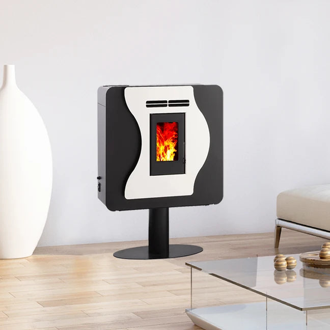 Poêle à Granulés Etanche EMAFLAM LUNA BLANC 5.6 kW