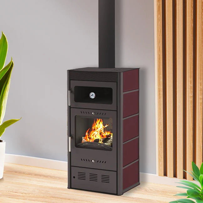 Poêle à bois avec four MODERNA Horno Luxe 7.78 kW Rouge