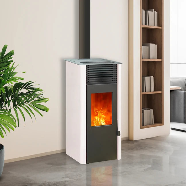 Poêle à granulés Etanche Connecté - EMAFLAM REVA - 8.2 kW Bordeaux