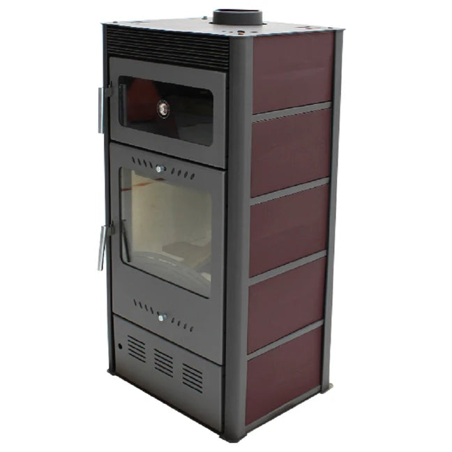 Poêle à bois avec four MODERNA Horno Luxe 7.78 kW Rouge