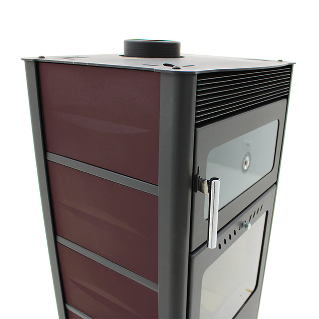 Poêle à bois avec four MODERNA Horno Luxe 7.78 kW Rouge