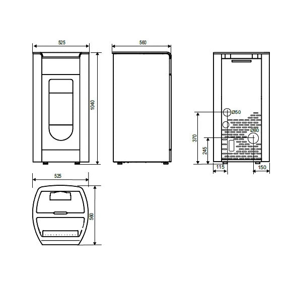 Poêle à granulés étanche SUPRA ALIX 7 kW Blanc